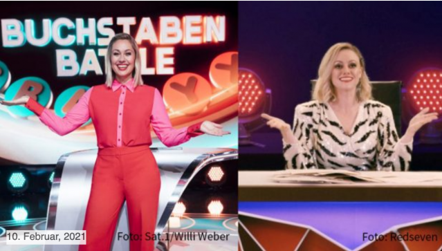 Tahnee beim Buchstaben Battle in Sat1